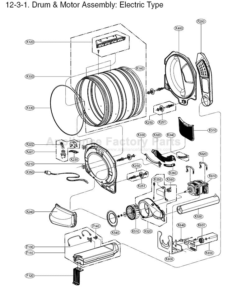 Parts for DLE2516W Lg Dryers