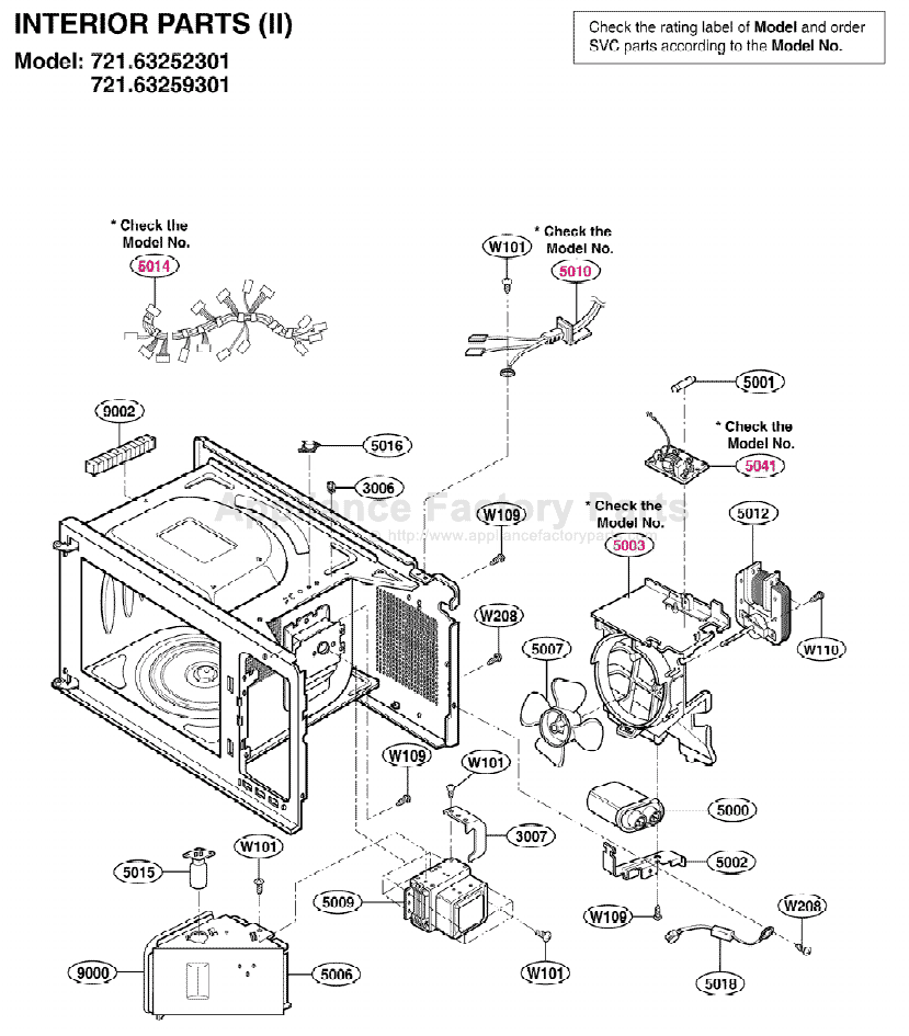 Kenmore Microwave Model 721 Parts Diagram