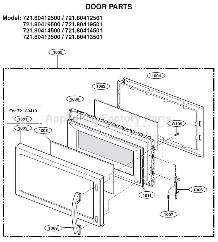 Kenmore Microwave Model 721 Parts Diagram