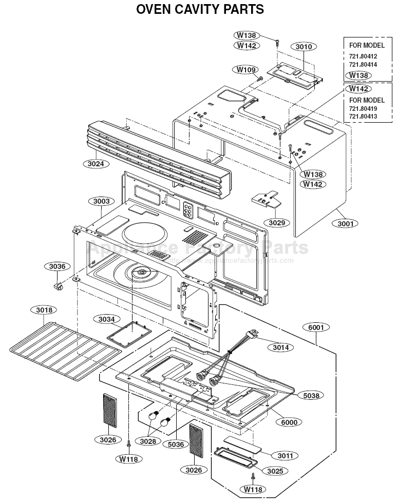 Parts For 72180412500 Kenmore Microwaves 6477