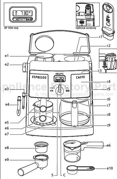 manual coffee Krups  krups XP1500 xp1500 maker