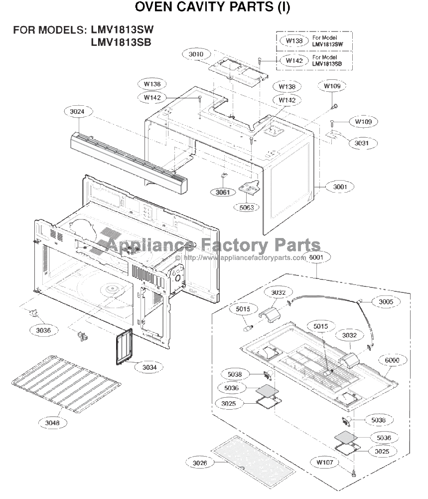 Parts for LMV1813ST Lg Microwaves