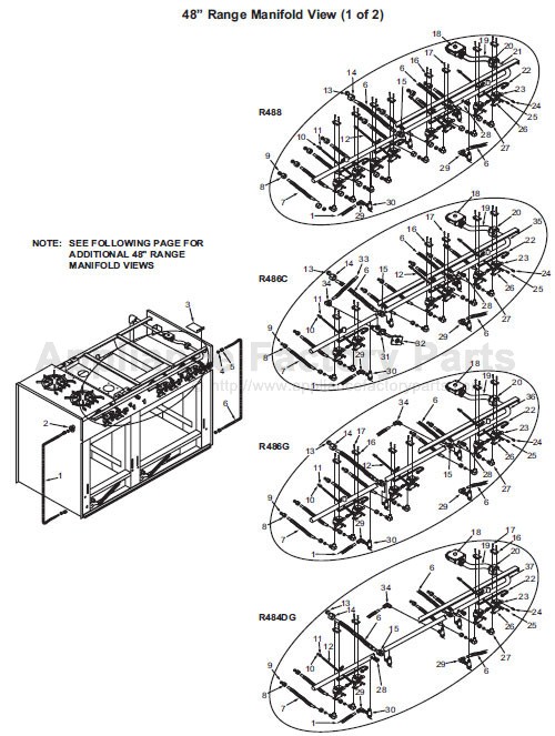 Parts for R48SERIES Wolf Electric Ranges