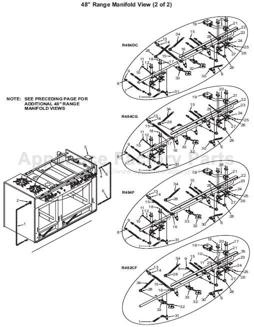 Parts for R48SERIES Wolf Electric Ranges