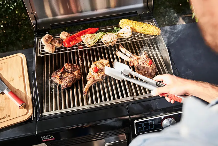 Searing some pork chops with a Charbroil grill