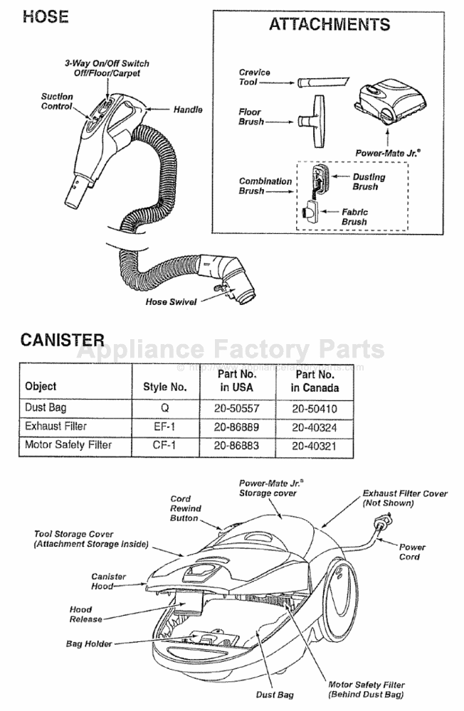 Parts for 116.25812500 | Kenmore | Vacuum Cleaners