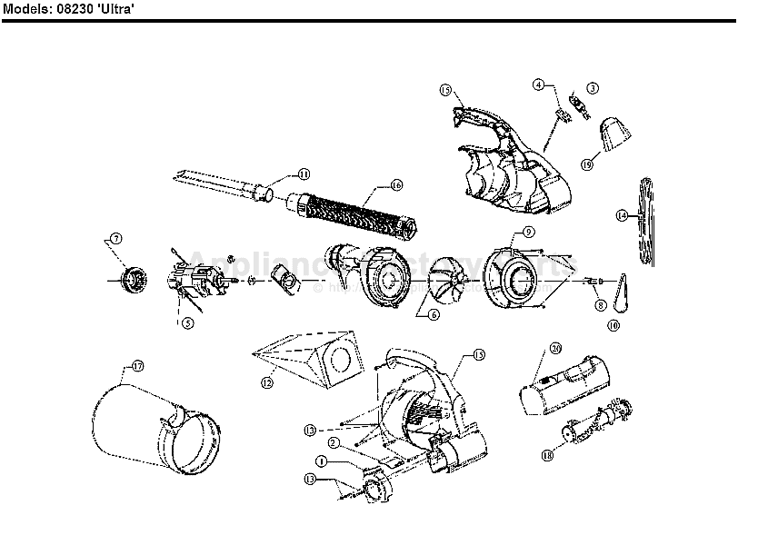 Parts for 08230 ULTRA | Royal | Vacuum Cleaners