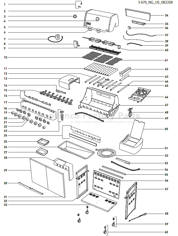 Weber SUMMIT S670 NG (2009) Parts BBQs and Gas Grills