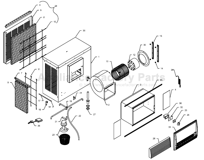 Parts for N30W | Essick | Evaporative Coolers