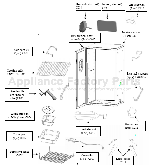 Smoke Hollow 30168E BBQ Parts